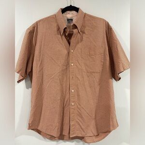 Haggar forever new Men's Casual Checkered Button Down Shirt 100% Cotton